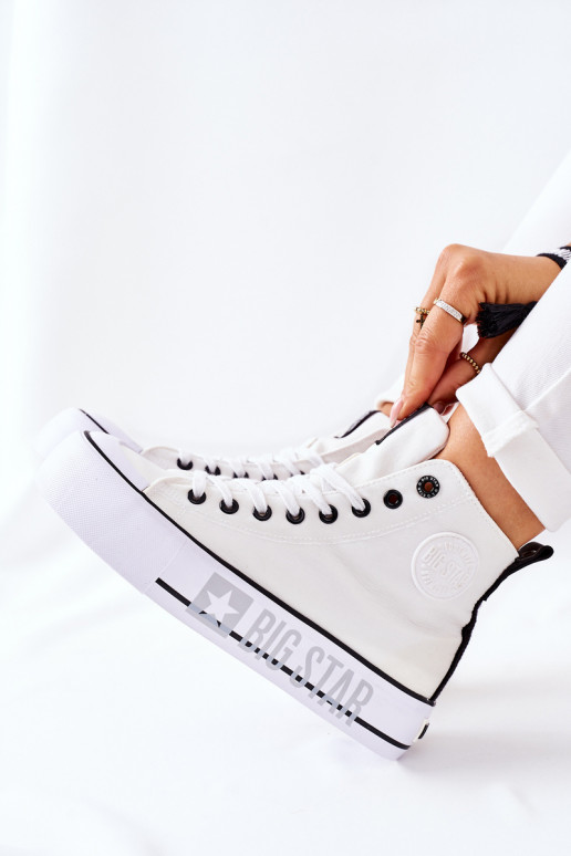 Tênis plataforma alta Big Star II274014 cor branca