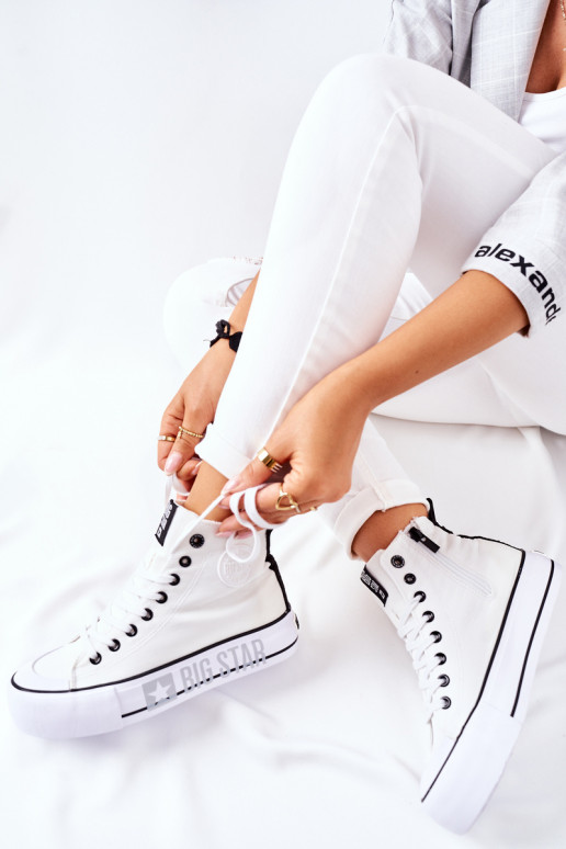 Tênis plataforma alta Big Star II274014 cor branca