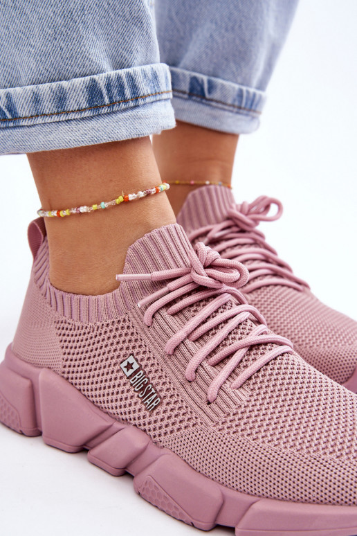 Feminino  À modalo de tênis Memory Foam System Big Star JJ274266 cor rosa