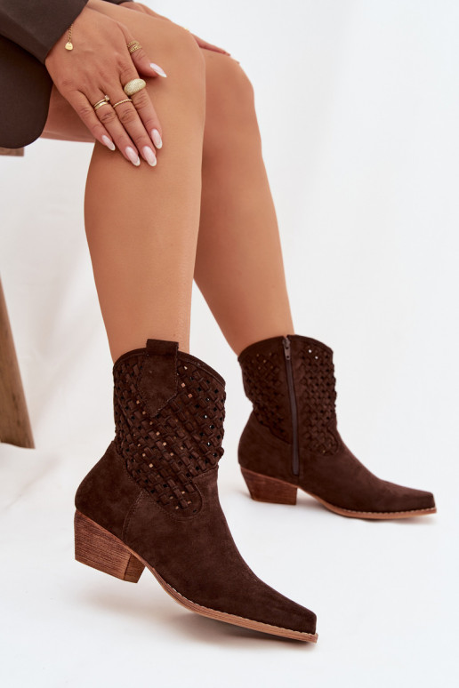 Botas a céu aberto Feminino com salto CzekoladoParae Ferissa