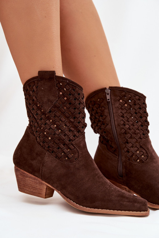 Botas a céu aberto Feminino com salto CzekoladoParae Ferissa