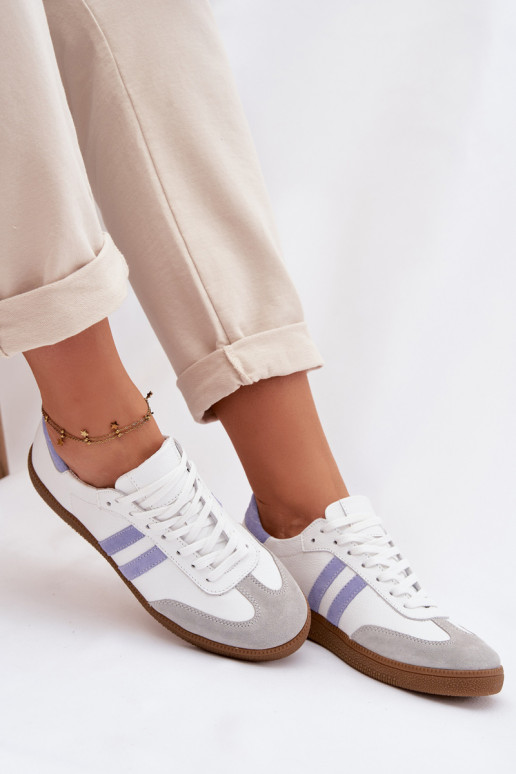 Zazoo N1068 Pele Baixo À modalo de tênis Feminino Branco-cor azul