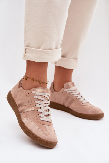 Zazoo N1068 de camurça Baixo À modalo de tênis Feminino cor rosa 2