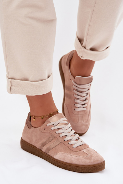 Zazoo N1068 de camurça Baixo À modalo de tênis Feminino cor rosa