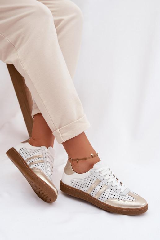 Pele com elementos abertos À modalo de tênis Feminino Zazoo N1318 cinza-cor dourada