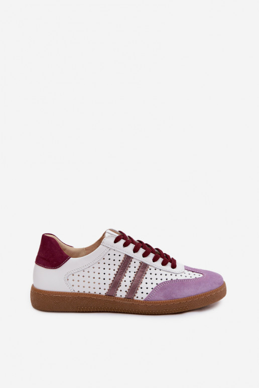 Pele com elementos abertos À modalo de tênis Feminino Zazoo N1318 Branco-Cor violeta