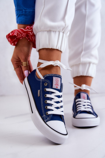 Feminino À modalo clássico sapatos casuais Cross Jeans JJ2R4012C azul escuro 2