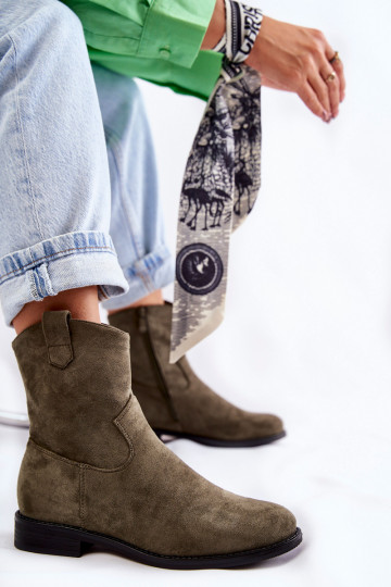 Botas femininas de camurça cor verde Fiorenz 2