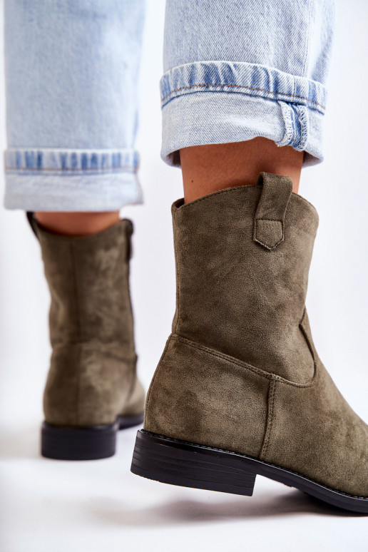 Botas femininas de camurça cor verde Fiorenz