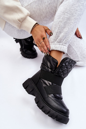 Botins femininos forrados na cor preta Feritos 2