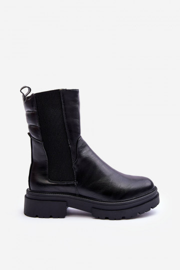 Alto aquecimento botas elegantes Um modelo atraente cor preta Milca 2