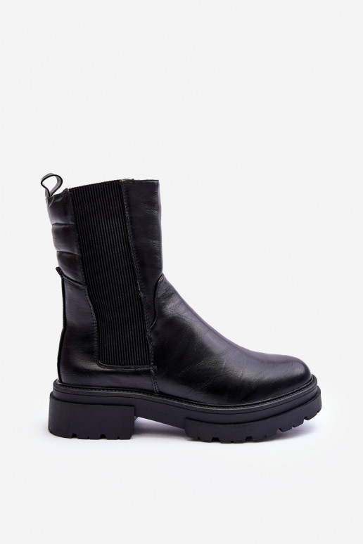 Alto aquecimento botas elegantes Um modelo atraente cor preta Milca