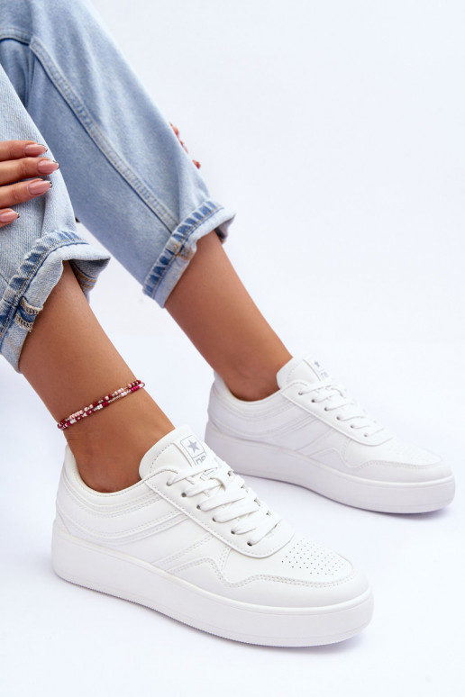 tênis Feminino com uma plataforma cor branca Pudina