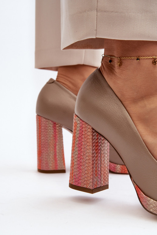 Sapato com salto Laura Messi 2746 bege