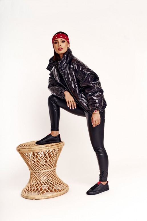 Tênis de couro natural com faixas decorativas BIG STAR DD274687 cor preta