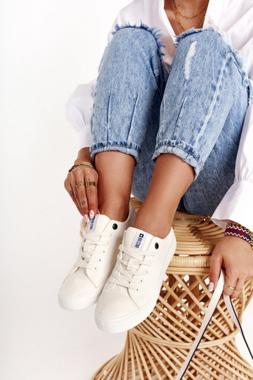 Baixo feminino sapatos casuais Big Star DD274451 cor branca