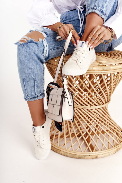 Baixo feminino sapatos casuais Big Star DD274451 cor branca