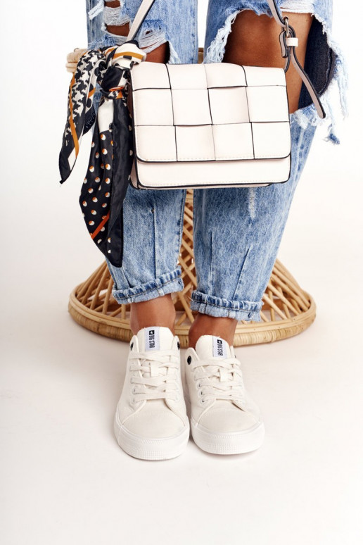 Baixo feminino sapatos casuais Big Star DD274451 cor branca