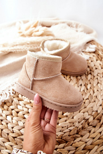 Botas infantis de inverno quentes cor areia Gooby