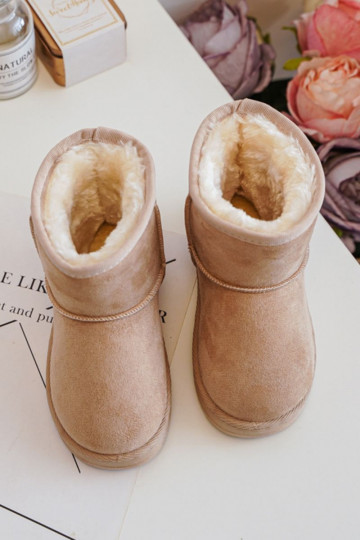 Botas infantis de inverno quentes cor areia Gooby 2