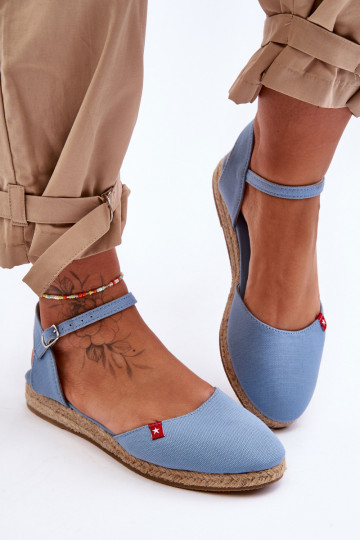 Espadrilles femininas com plataforma Big Star FF274532 cor azul