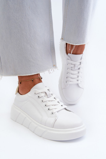 Botas femininas de couro de estilo esportivo com plataforma brancas Danida 2
