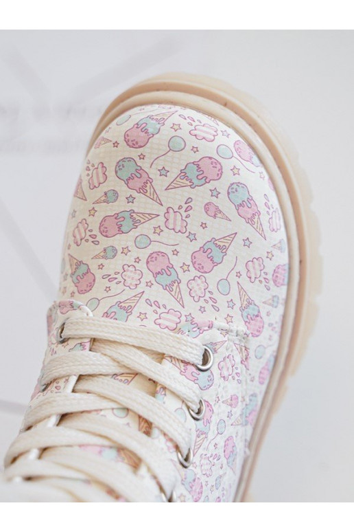 aquecimento Botas Infantil com zíperes bege Dolida