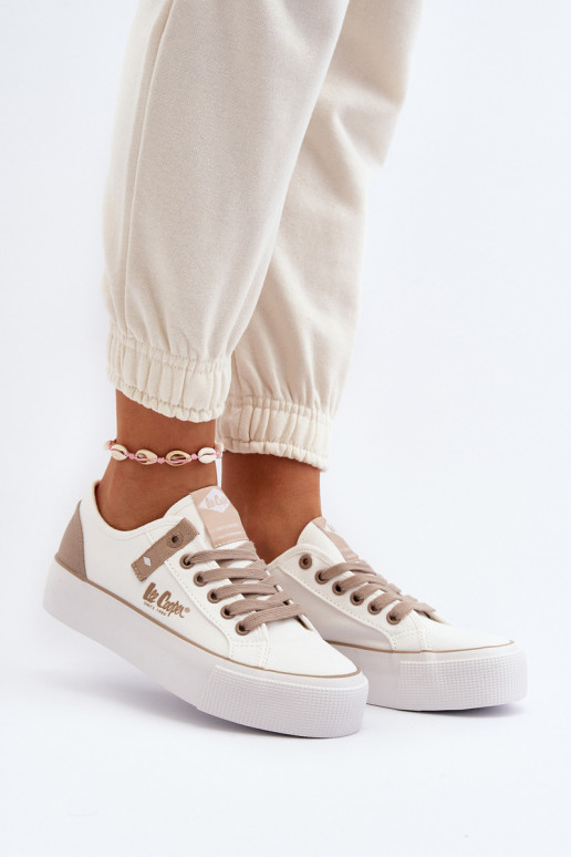  Sapatos de lazer Lee Cooper LCEM-24-31-2198 cor branca