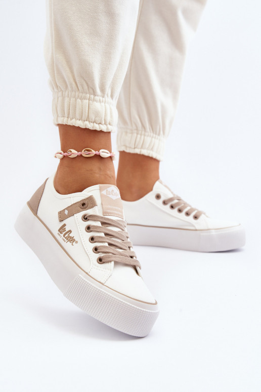  Sapatos de lazer Lee Cooper LCEM-24-31-2198 cor branca