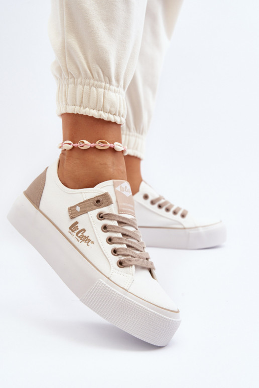  Sapatos de lazer Lee Cooper LCEM-24-31-2198 cor branca