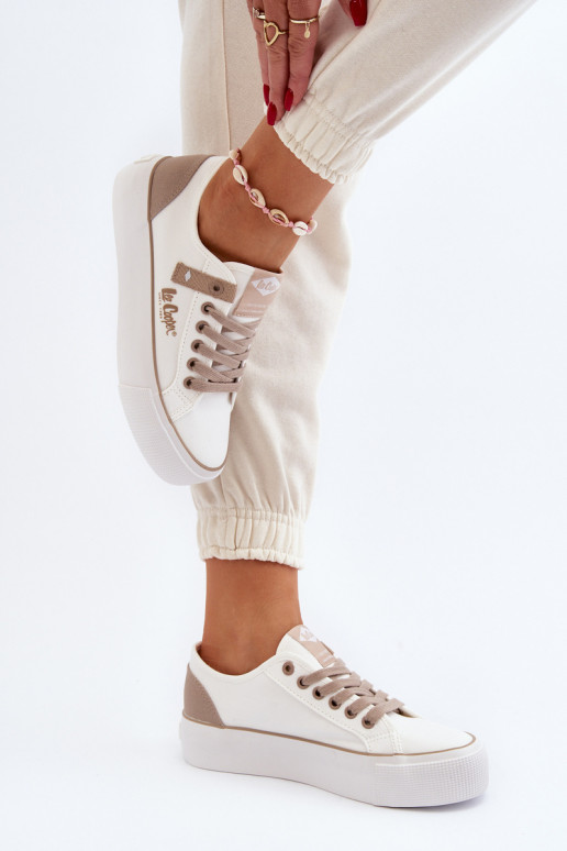  Sapatos de lazer Lee Cooper LCEM-24-31-2198 cor branca