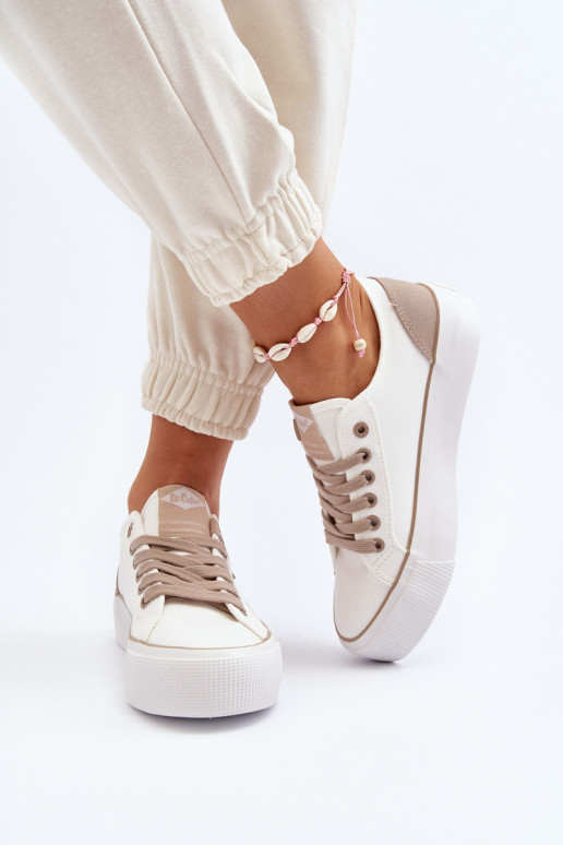  Sapatos de lazer Lee Cooper LCEM-24-31-2198 cor branca