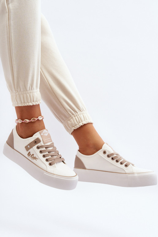  Sapatos de lazer Lee Cooper LCEM-24-31-2198 cor branca