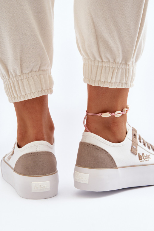  Sapatos de lazer Lee Cooper LCEM-24-31-2198 cor branca