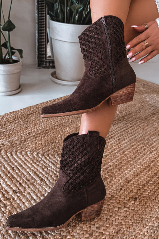 Botas a céu aberto Feminino com salto CzekoladoParae Ferissa