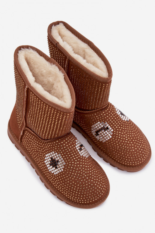 Decorado Alto Botas de neve Feminino cor marrom Galivra