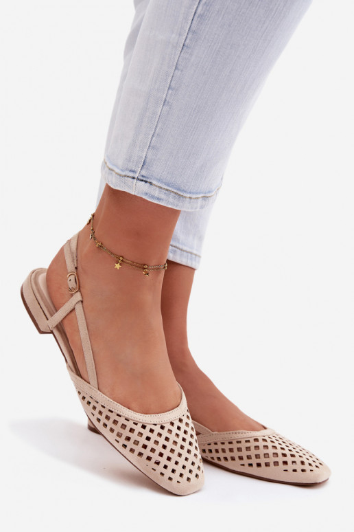 Bailarinas a céu abertode camurça ecológicau bege Farivelle