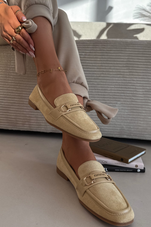 Mocassins femininos amarelos com elementos decorativos Evelora