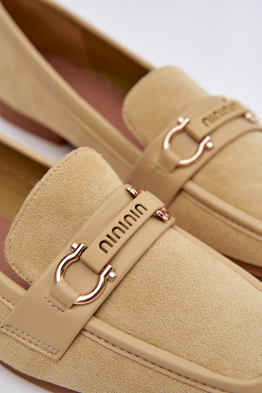 Mocassins femininos amarelos com elementos decorativos Evelora