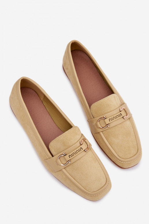 Mocassins femininos amarelos com elementos decorativos Evelora