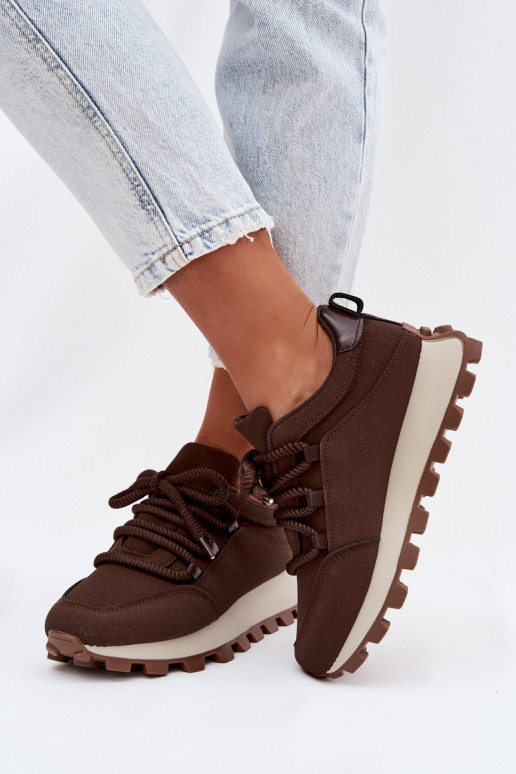 Tênis com plataforma cor chocolate Riadella