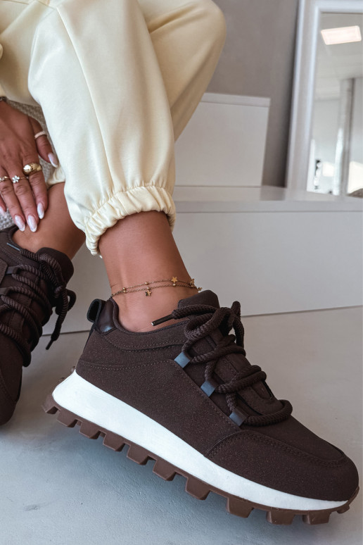 Tênis com plataforma cor chocolate Riadella