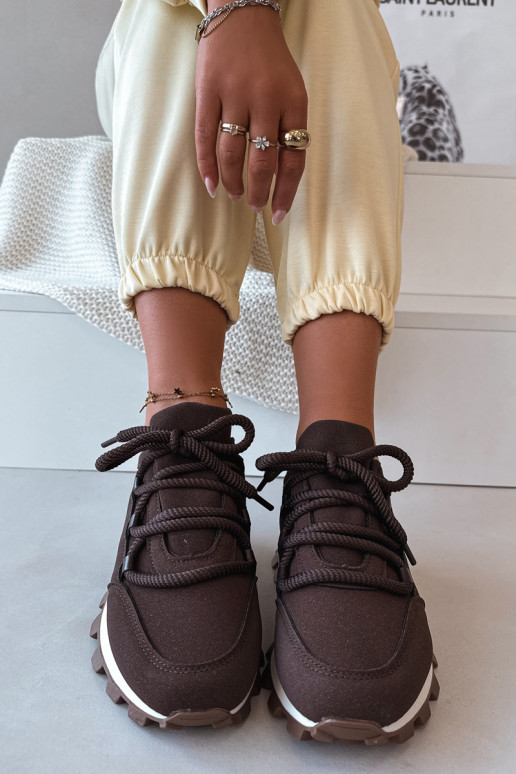 Tênis com plataforma cor chocolate Riadella