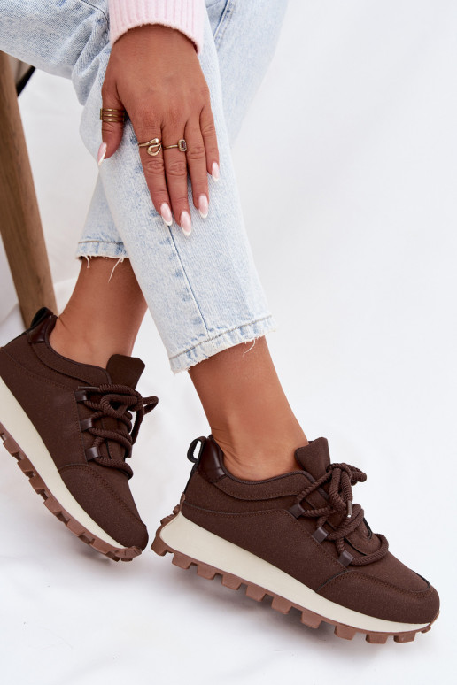 Tênis com plataforma cor chocolate Riadella