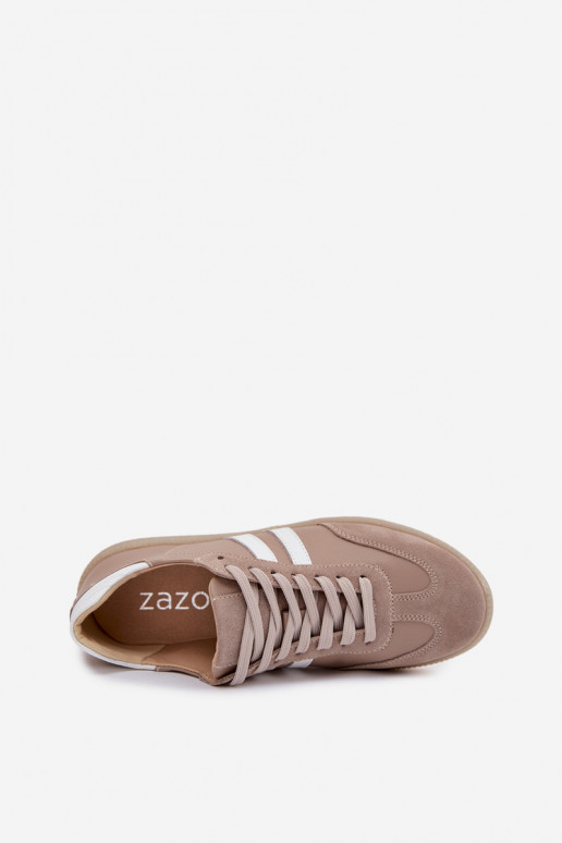 Zazoo N1068 Pele Baixo À modalo de tênis Feminino bege