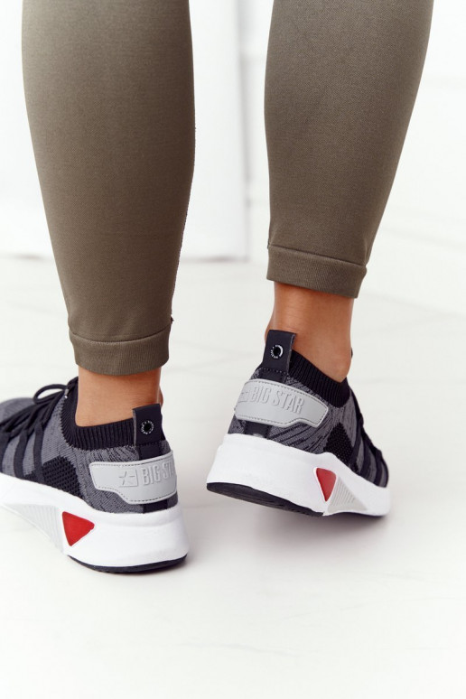 Feminino Estilo esportivo sapato Memory Foam Big Star HH274532 cor cinza