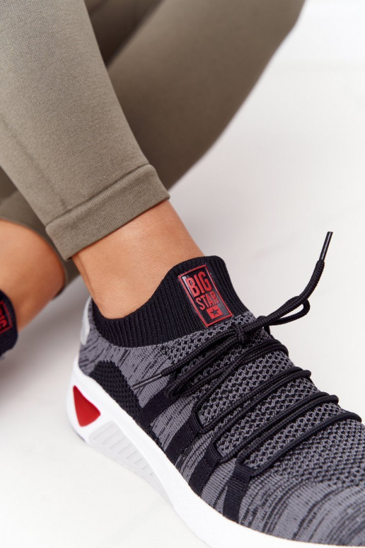 Feminino Estilo esportivo sapato Memory Foam Big Star HH274532 cor cinza