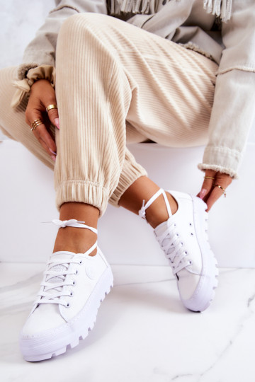 Sapatos femininos com uma plataforma BIG STAR JJ274488 cor branca 2