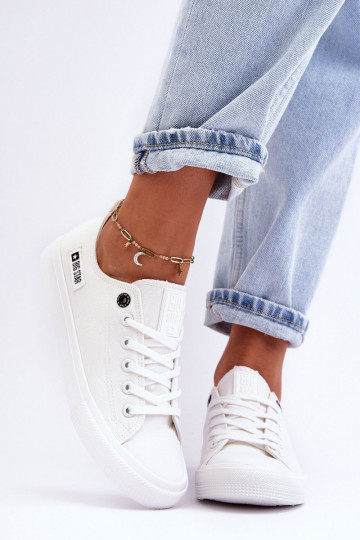 Tênis casuais femininos de material leve cor branca Big Star KK274008