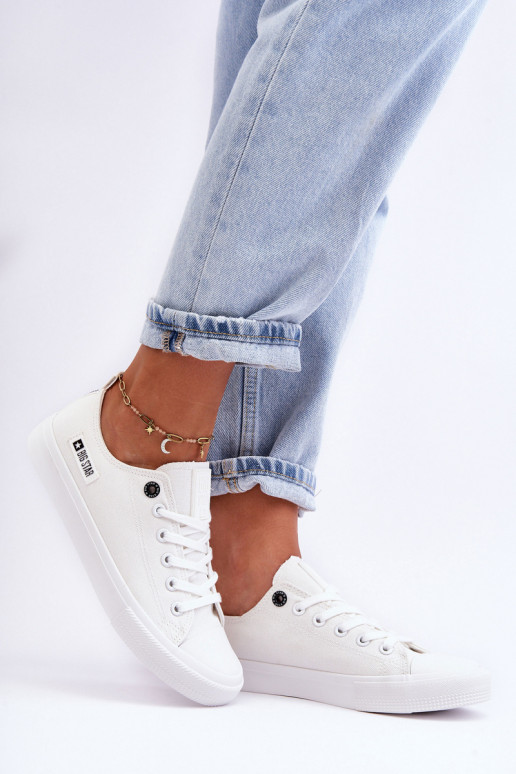 Tem que serterial baixo feminino sapatos casuais Big Star KK274008 cor branca